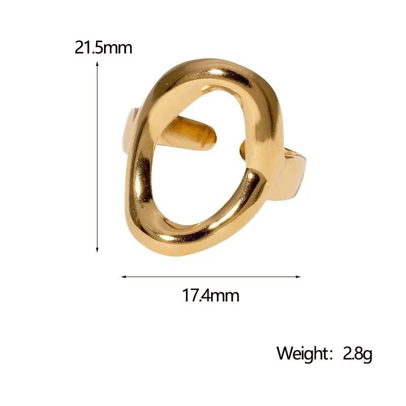 Oval Luxe Adjustable Ring by Alveera & Co