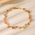 Pink Petal Crystal Bracelet by Alveera & Co