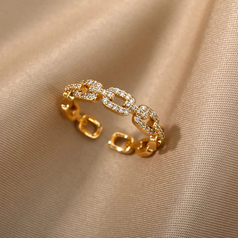 Chain Glow Adjustable Ring by Alveera & Co