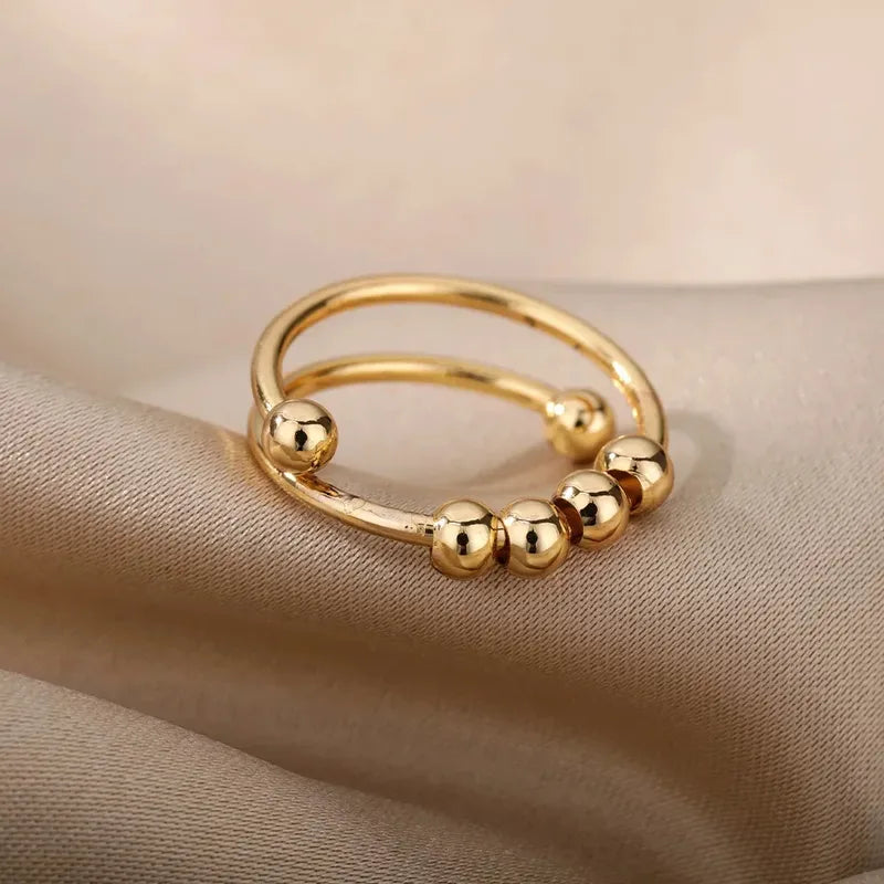 Golden Orbit Adjustable Ring by Alveera & Co