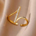 Elegant Crystal Adjustable Ring by Alveera & Co