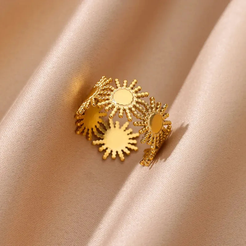 Golden Sun Adjustable Ring by Alveera & Co