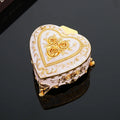 Heart Shape Jewelry Box Made Of Metal In Elegant Golden Color