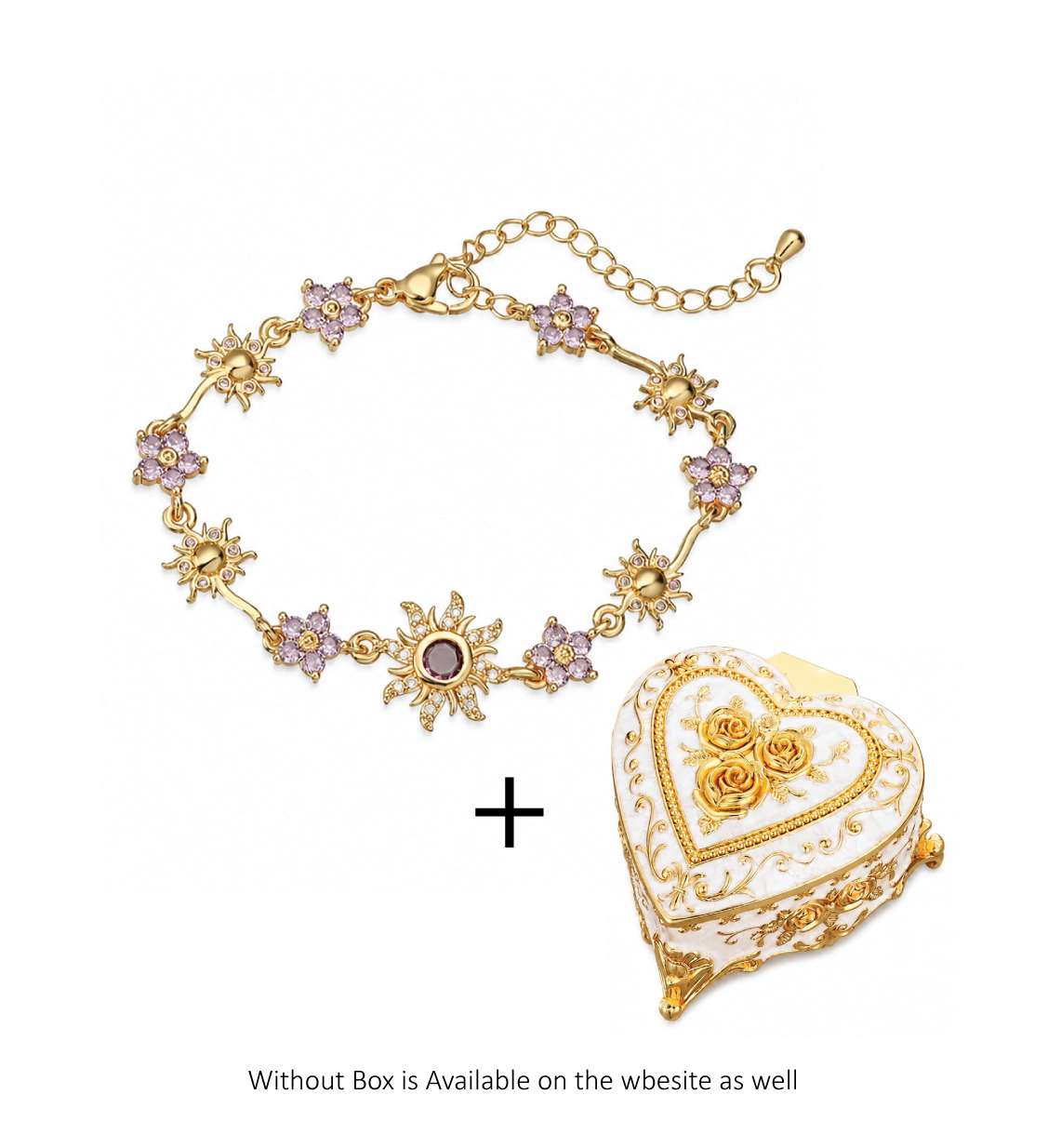 Sunflower Bracelet with Premium Heart Box  by Alveera & Co